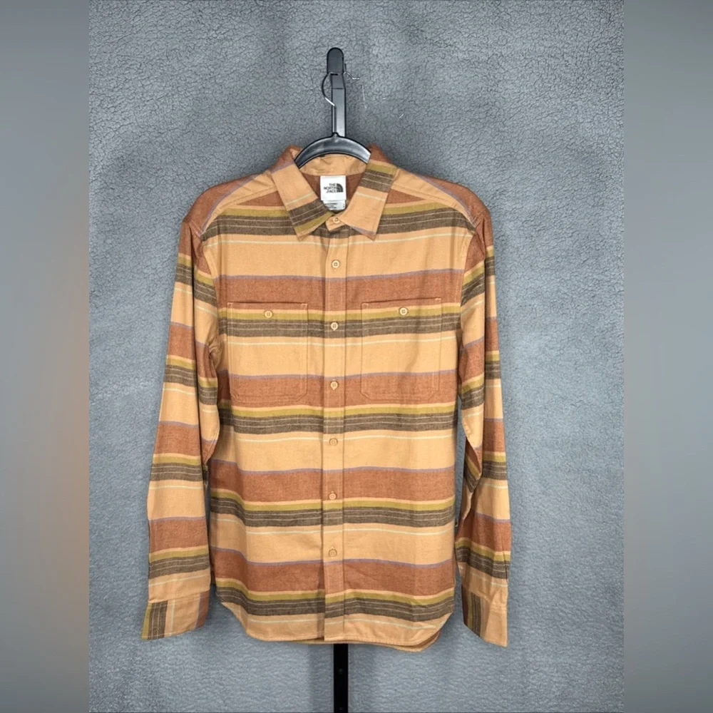 The North Face Shirt Men S Flannel Plaid Orange Multi Organic Fiber Outdoor NWT - Picture 1 of 15